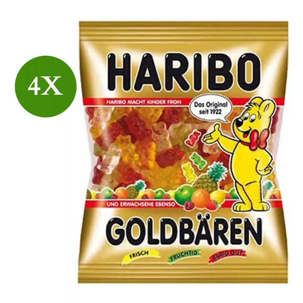 4 Pack X Haribo Candy Goldbears Bear Jelly Gold FREE SHIPPING ( 100 Gram)