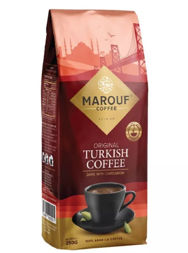 Turkish Coffee Dark with Cardamom Marouf 250g بن معروف قهوة