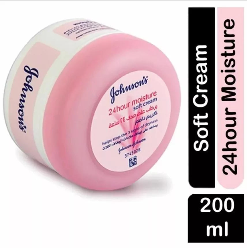 1X Johnson's 24 Hour Moisture Soft Cream 200 Ml Beauty