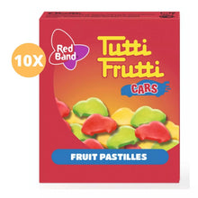 Load image into Gallery viewer, 10 Packet X Red Band Tutti Frutti Candy Cars Pastilles Cars 18 Gram توتي فروتي
