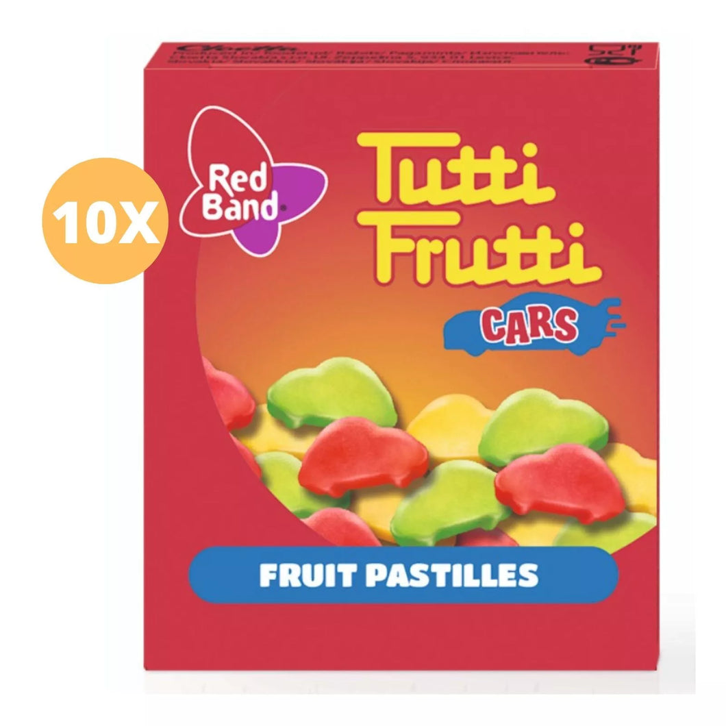 10 Packet X Red Band Tutti Frutti Candy Cars Pastilles Cars 18 Gram توتي فروتي