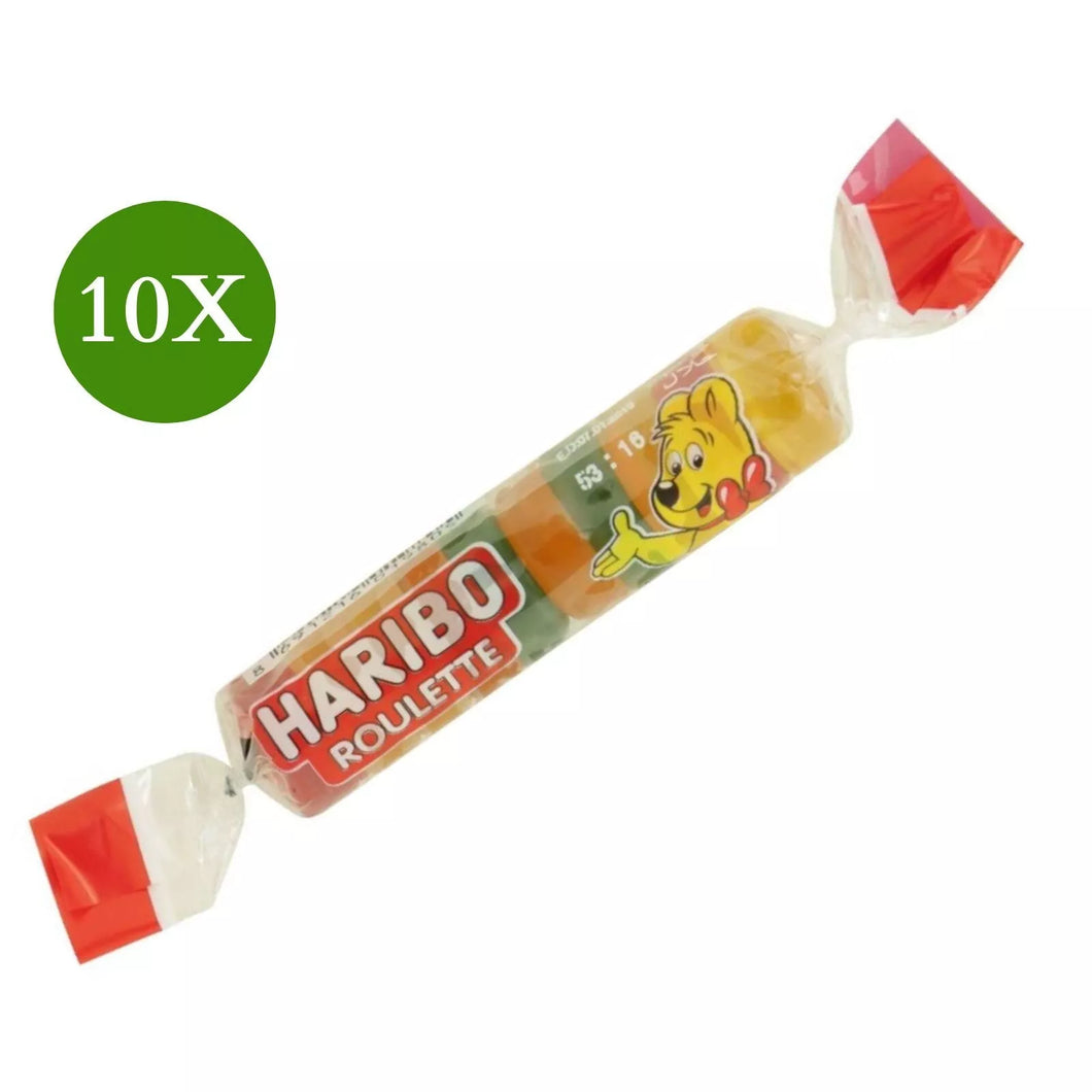10 Pack X Haribo Candy Roulette Fruits Flavor FREE SHIPPING ( 25 Gram)