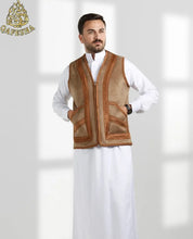 Load image into Gallery viewer, Men&#39;s Farwa Vest Protect From Cold Vest Jacket فروة فيست رجالي مطرزة
