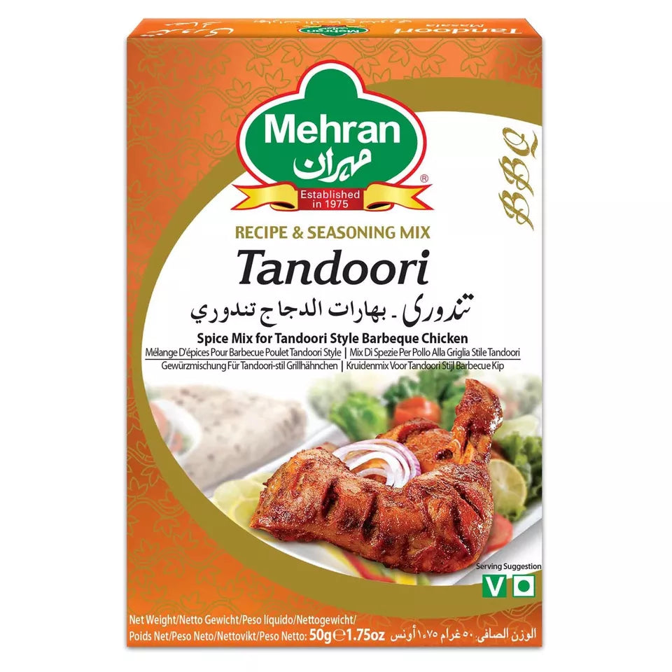 Mehran Seasoning Mix Tandoori Spice Mix for Tandoori style BBQ Chicken 50 gram