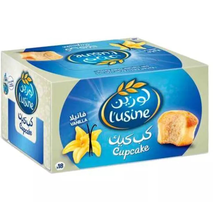 18 Pieces X Lusine Cupcake Vanilla Flavor Cake (30 Gram) لوزين كب كيك بالفانيلا
