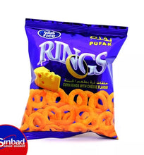 Load image into Gallery viewer, 10 Pack X Fico Pufak Cheese Corn Rings Chips 15 g فيكو بفك شيبس بنكهة الجبنة

