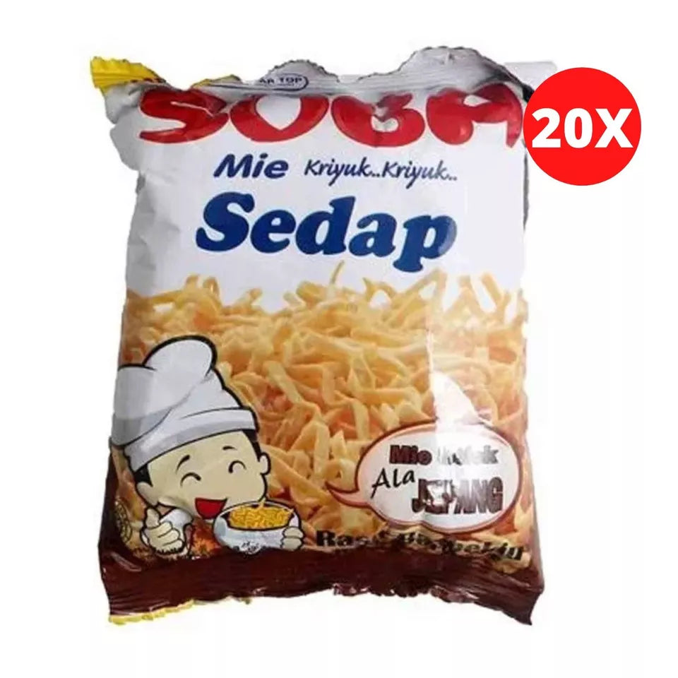 20 Packet X Soba Mie Sedap Stick Barbeque Flavor Noodles Stick (14 Gram)