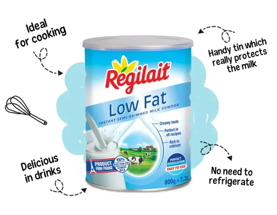 Regilait Instant Semi-Skimmed Milk Powder Low Fat(800 gram) حليب بودرة