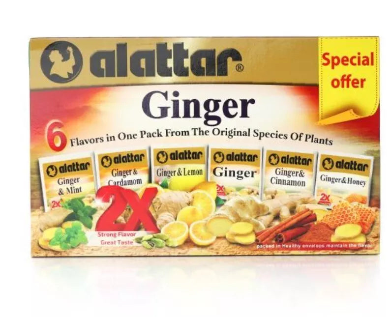 Al Attar Ginger 6 Flavors in one Pack Healthy Drinks (24 Bag)العطار زنجبيل