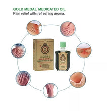 Load image into Gallery viewer, 1 Pack X Gold Medal Medicated Oil For Cough, Cold, Headache, Muscle Pain (3ml )
