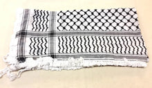 Load image into Gallery viewer, 2 X Original Arab Scarf Palestine Keffiyeh Black and White Shemagh كوفية مهدبة
