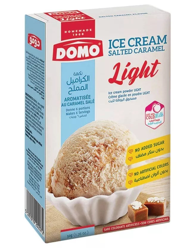 Domo Ice Cream Powder Light Salted Caramel Flavor Healthy Snack ( 50 gram)