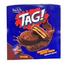 Load image into Gallery viewer, 24 Pieces X Swich Tag Biscuit Chocolate Coated Cream (23 Gram)
