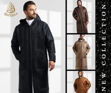 Load image into Gallery viewer, Embroide Man&#39;s Farwa Bisht Coat Long Jacket, Zipper, Cap &quot;New Collection 2023&quot;
