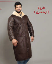 Load image into Gallery viewer, Embroide man&#39;s Farwa Bisht Coat Protect From Cold Long Jacket فروة أرطغرل
