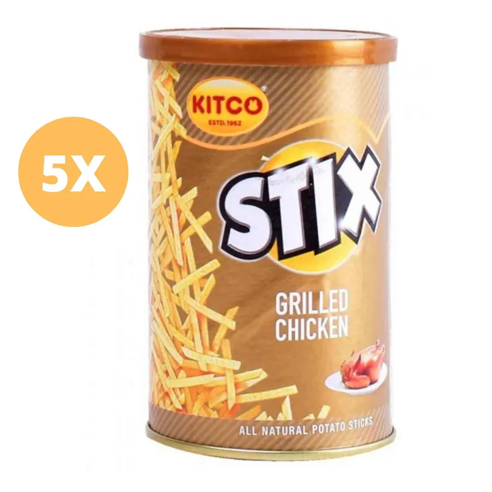 5 Pack X Kitco Stix Grilled Chicken Flavor All Natural Potato Sticks (45 Gram)