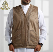 Load image into Gallery viewer, Men&#39;s Farwa Vest Warm Jacket &quot;FAST SHIPPING&quot; فروة فيست رجالي مطرز
