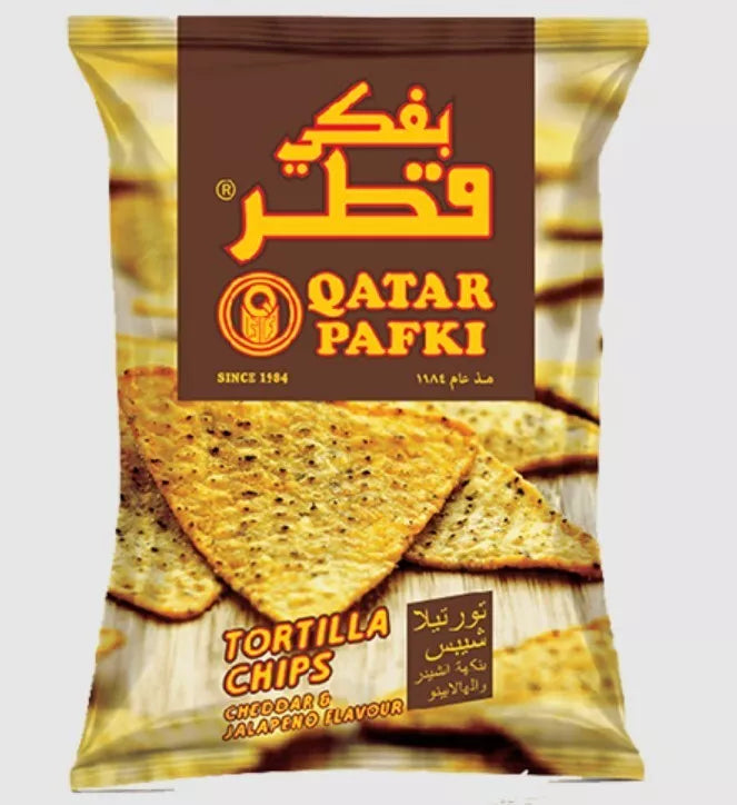 2 Pack X Qatar Pafki Tasty Tortilla Chips Cheddar & Jalapeno (160 g)