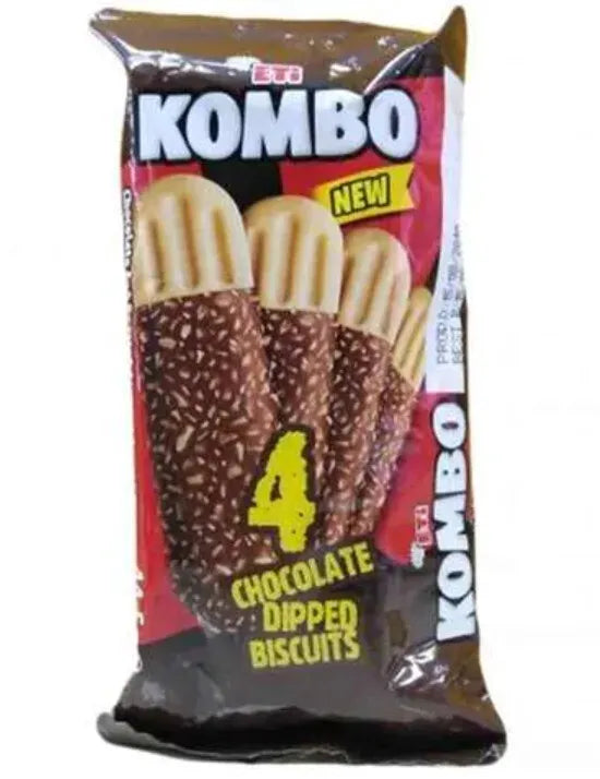 4 Packets X ETi Kombo Chocolate Fingers Dipped Biscuit (44 Gram)