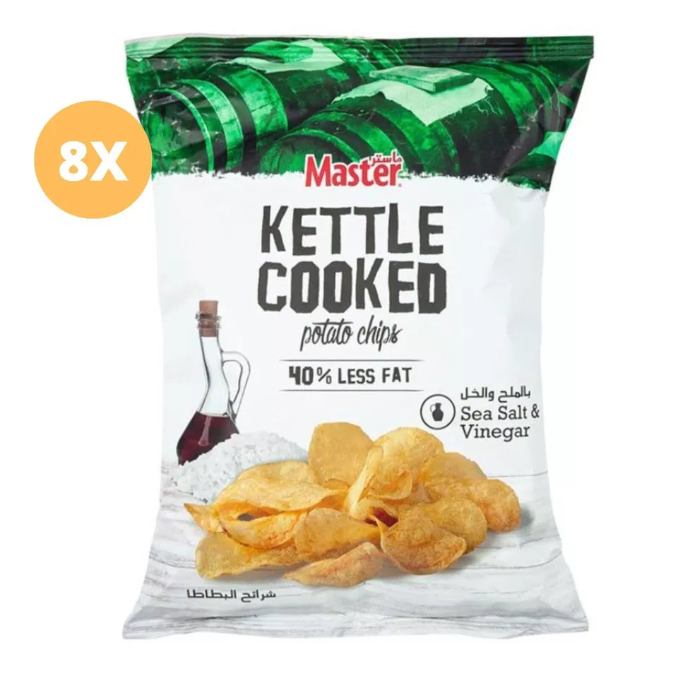 8 Pack X Master Chips Potato Kettle Cooked Sea Salt and Vinegar( 45 Gram)