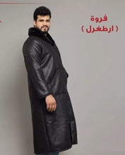 Load image into Gallery viewer, Embroide man&#39;s Farwa Bisht Coat Protect From Cold Long Jacket فروة أرطغرل
