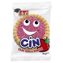 Load image into Gallery viewer, 15X Eti Cin Biscuit Strawberry Jelly Flavor 25 Gram بسكويت بحشوة جلي الفراولة
