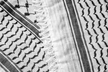 Load image into Gallery viewer, Original Arab Scarf Palestine Keffiyeh Black and White Shemagh كوفية مهدبة
