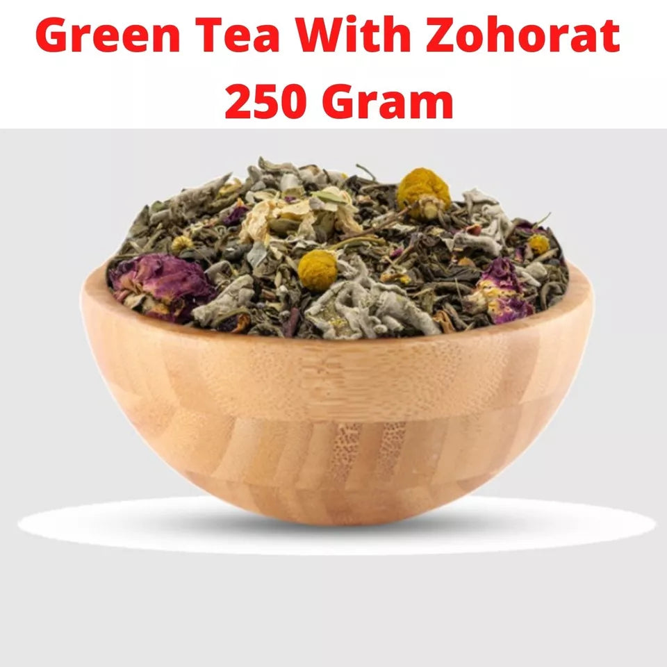 (250 Gram) 100% Natural Green Tea With Zohorat Mix Coarse Leaves healthy Drink