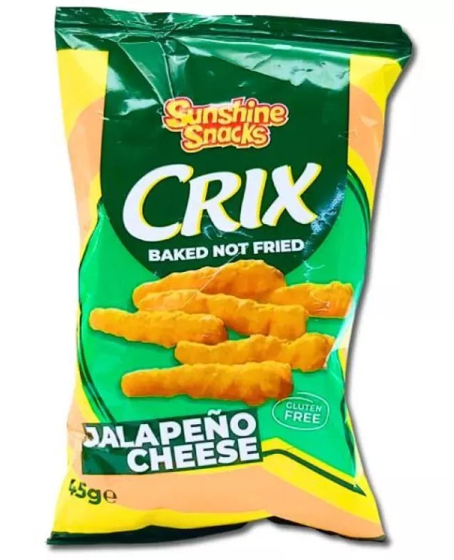 9 Pack X Crix Jalapeno Cheese Chips Baked not fried Sunshine(45 Gram)