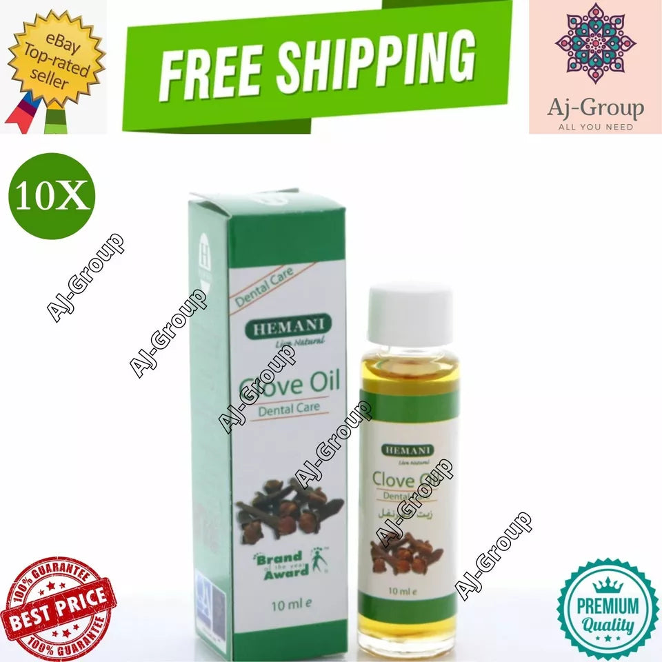 10X Hemani Clove Oil 10ml Dental Care Toothache For Fast Pain Relief زيت القرنفل
