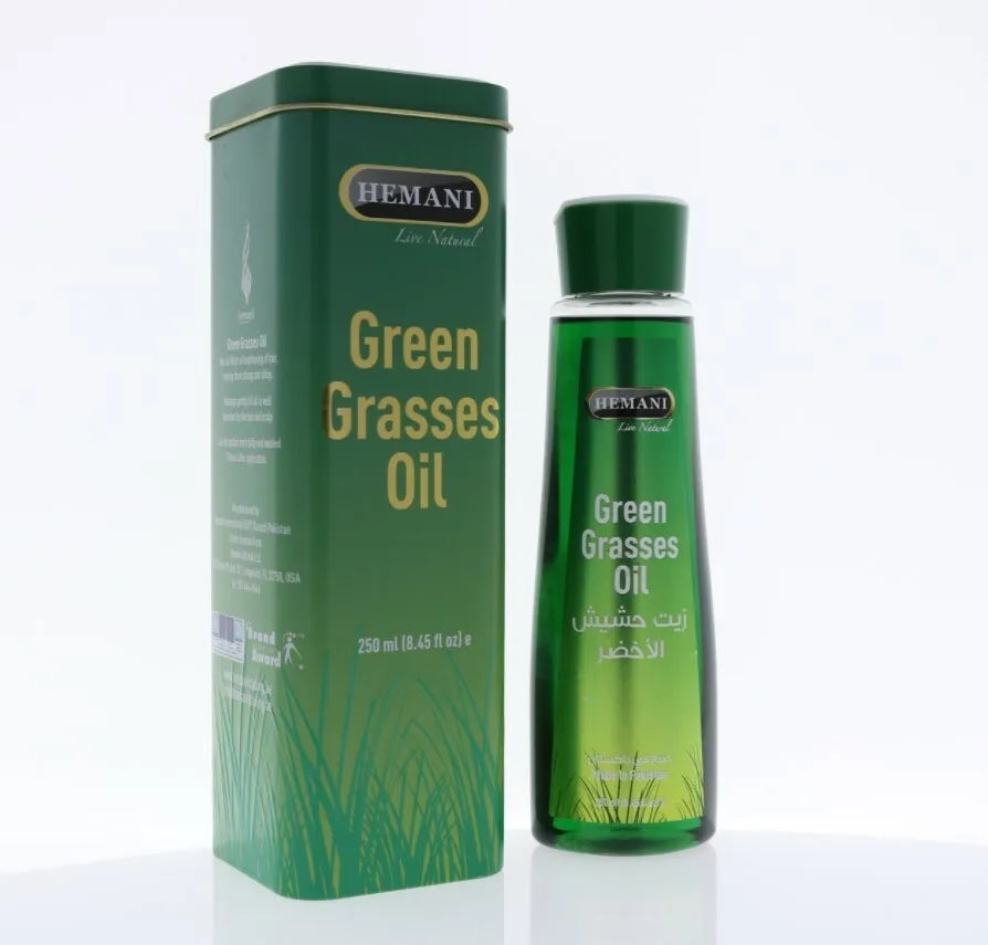 1X Hemani Green Grasses Oil 100% Natural (250 ml) زيت الحشيش لتكثيف الشعر
