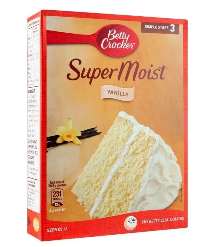 Betty Crocker Super Moist Vanilla Cake Mix Rich Taste &No Artificial Colors