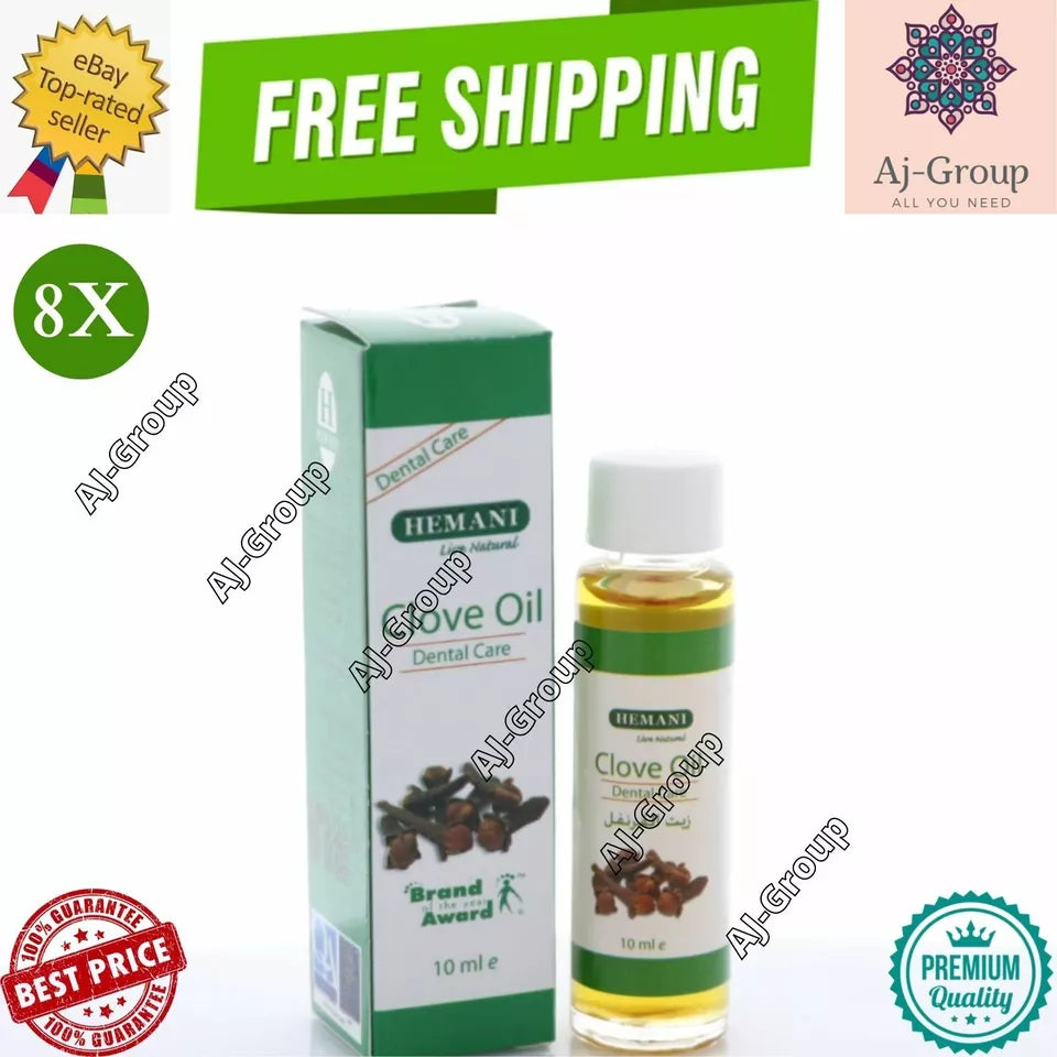 8X Hemani Clove Oil 10ml Dental Care Toothache For Fast Pain Relief زيت القرنفل