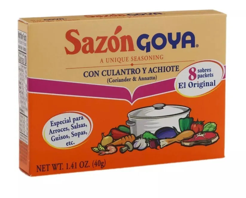 Goya Foods Sazón, Seasoning With Coriander & Annatto ( 8 small pack inside)
