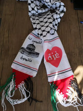 Load image into Gallery viewer, 2 Pieces X Palestinian Traditional Keffiyeh Neck Scarf Flag لفحة القدس لنا
