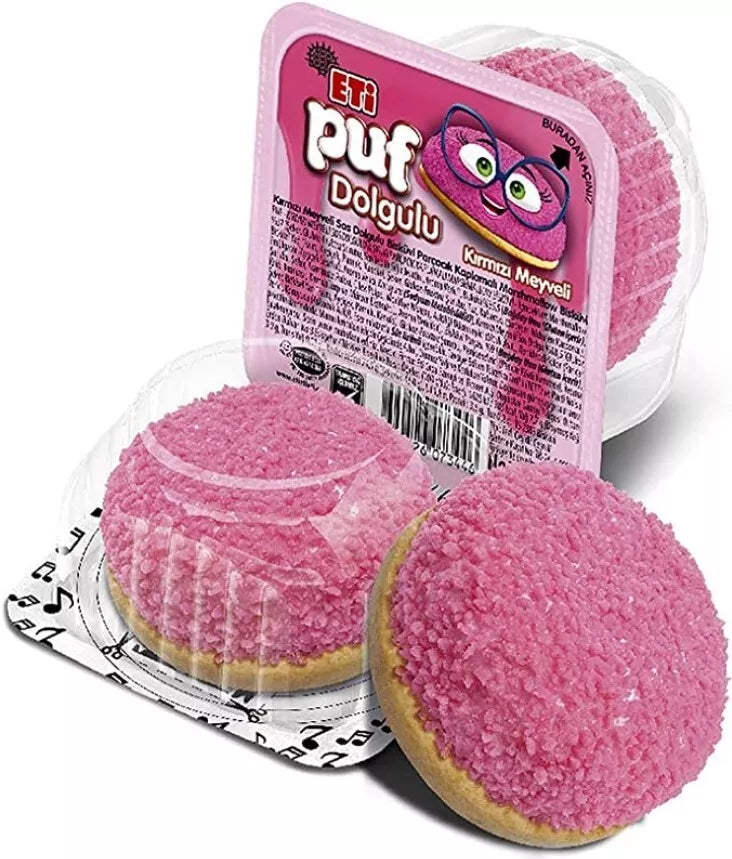 12X ETi PUF Marshmallow Biscuit with Strawberry Flavor بسكويت مارشميلو خد العروس