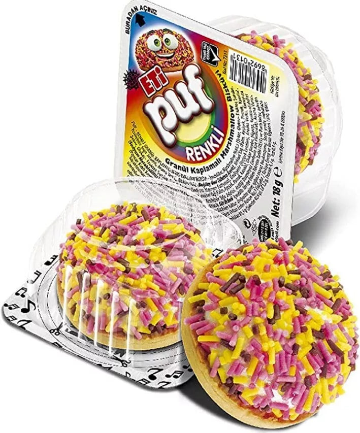 12X ETi PUF Marshmallow Biscuit with Colorful Granules بسكويت مارشميلو خد العروس
